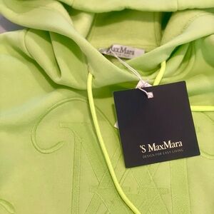 Max Mara Muted Neon Lime Green Hoodie and sweatpants New NWT